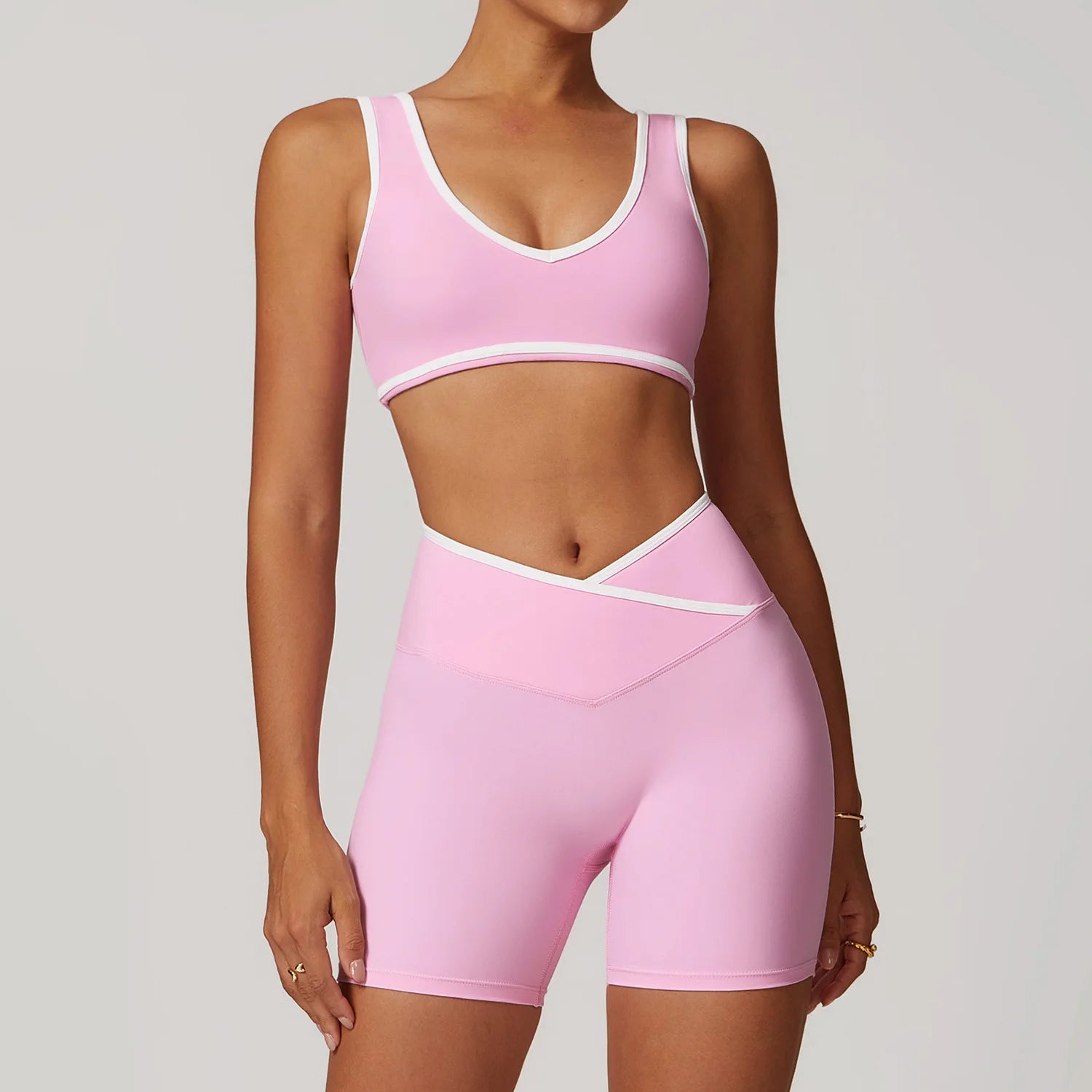 SheVogue 2PCS Seamless Yoga Set – Push-Up Sports Bra & Leggings Activewear