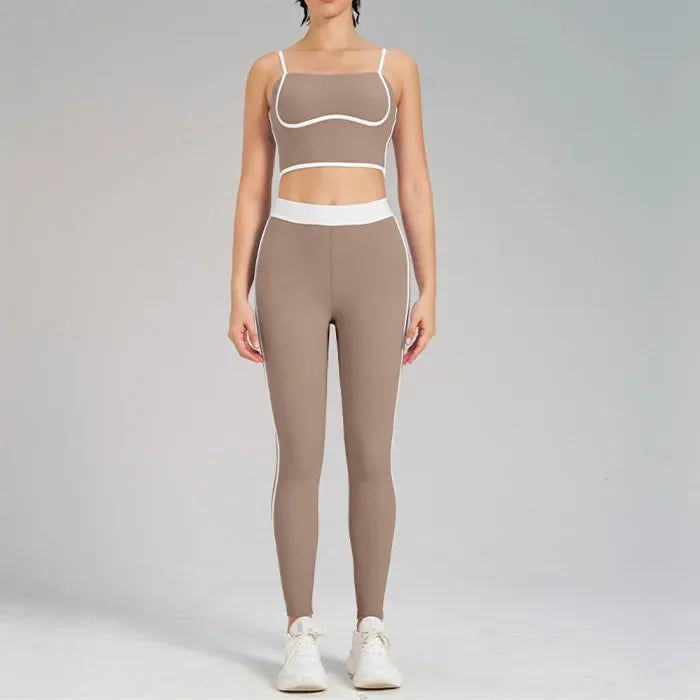 SheVogue Women’s 1/2PCS Sports Set – Yoga Bra & Shorts Skirt Combo for Gym, Running & Workout