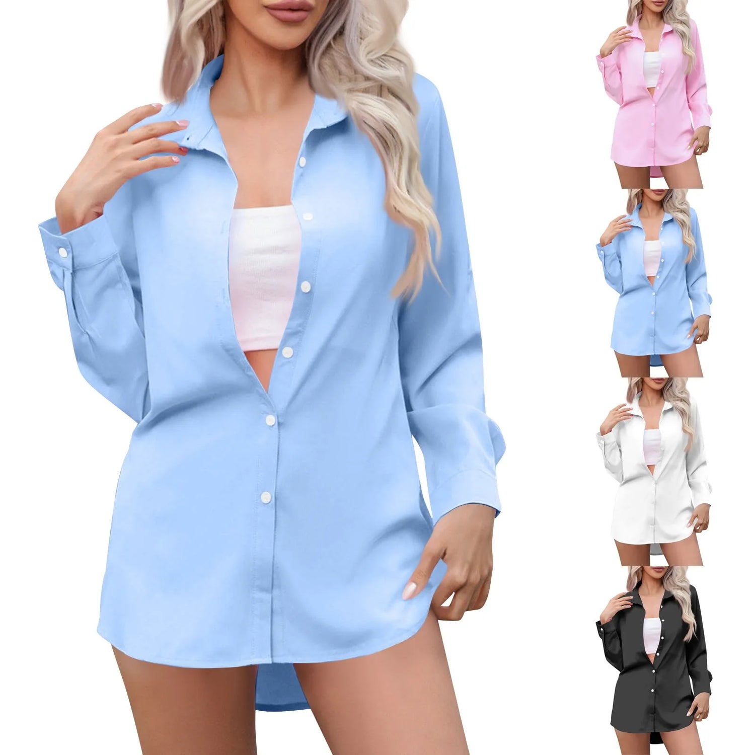 Product Details – SheVogue Spring Elegant Oversize Blouse