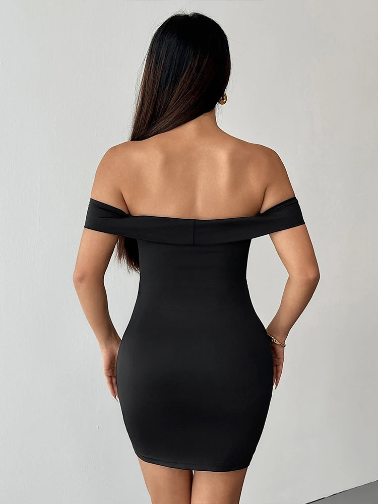 "Women's Sexy Black Evening Dress - Hollow Out Backless Summer Dress