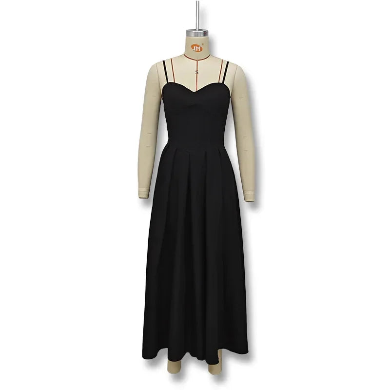 Sexy V-Neck Open-Back Tank Dress - Black