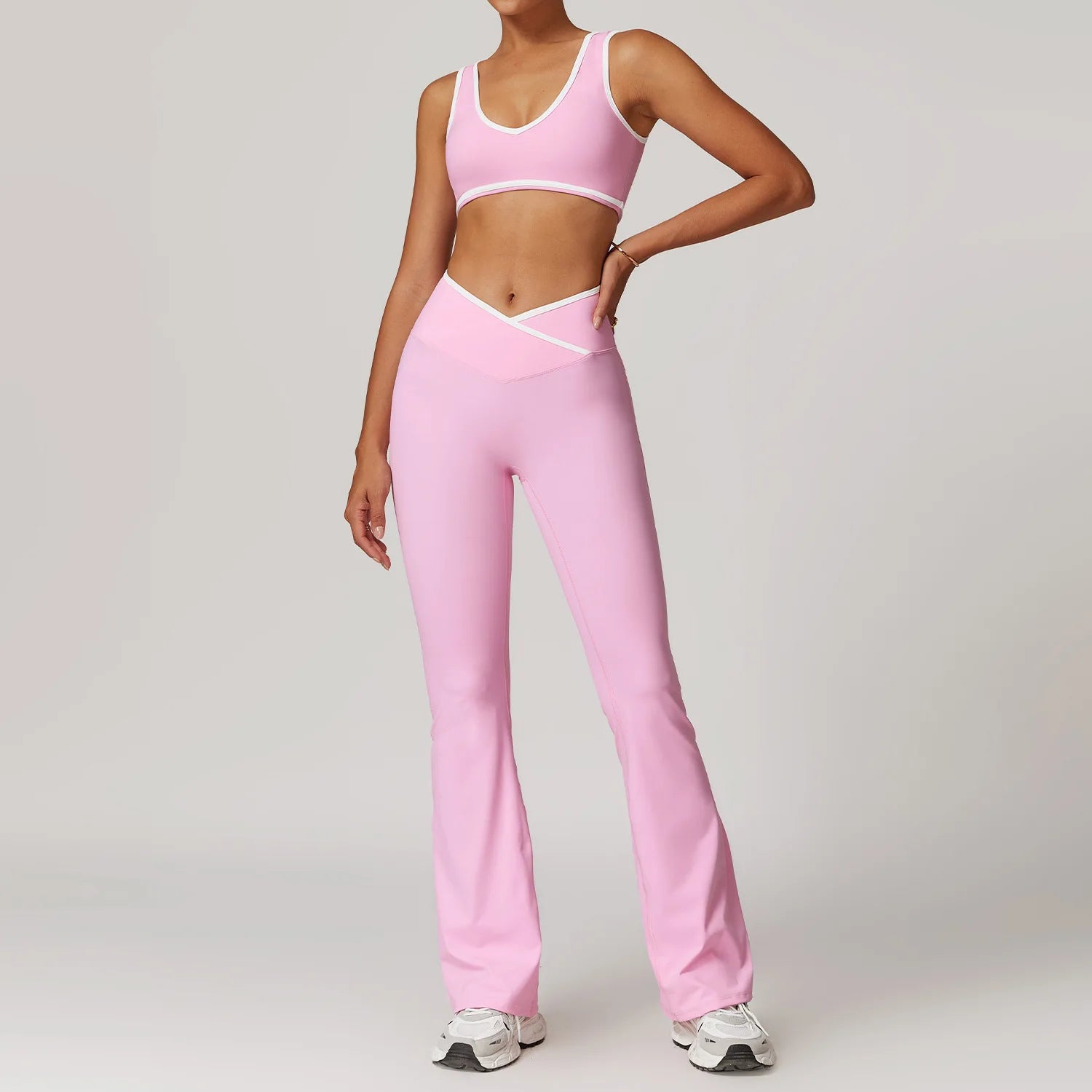 SheVogue 2PCS Seamless Yoga Set – Push-Up Sports Bra & Leggings Activewear