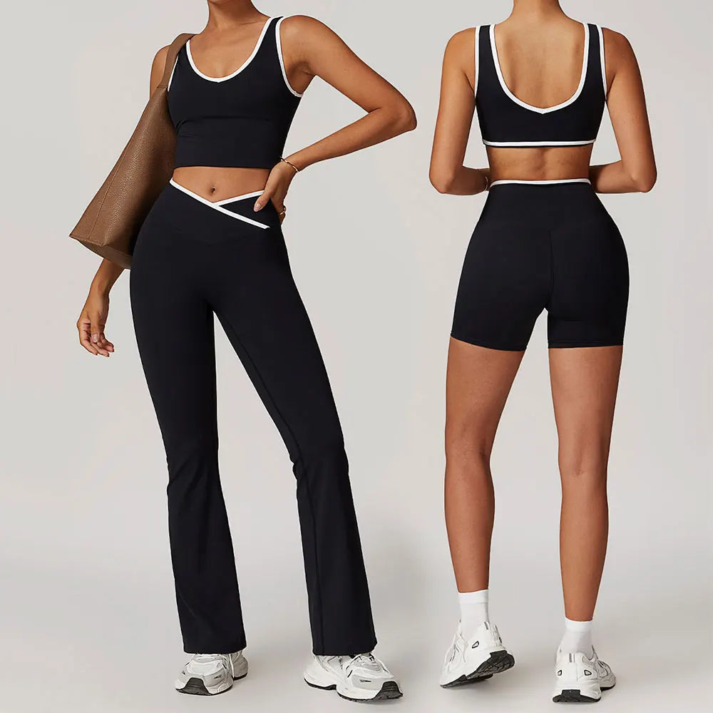 SheVogue 2PCS Seamless Yoga Set – Push-Up Sports Bra & Leggings Activewear